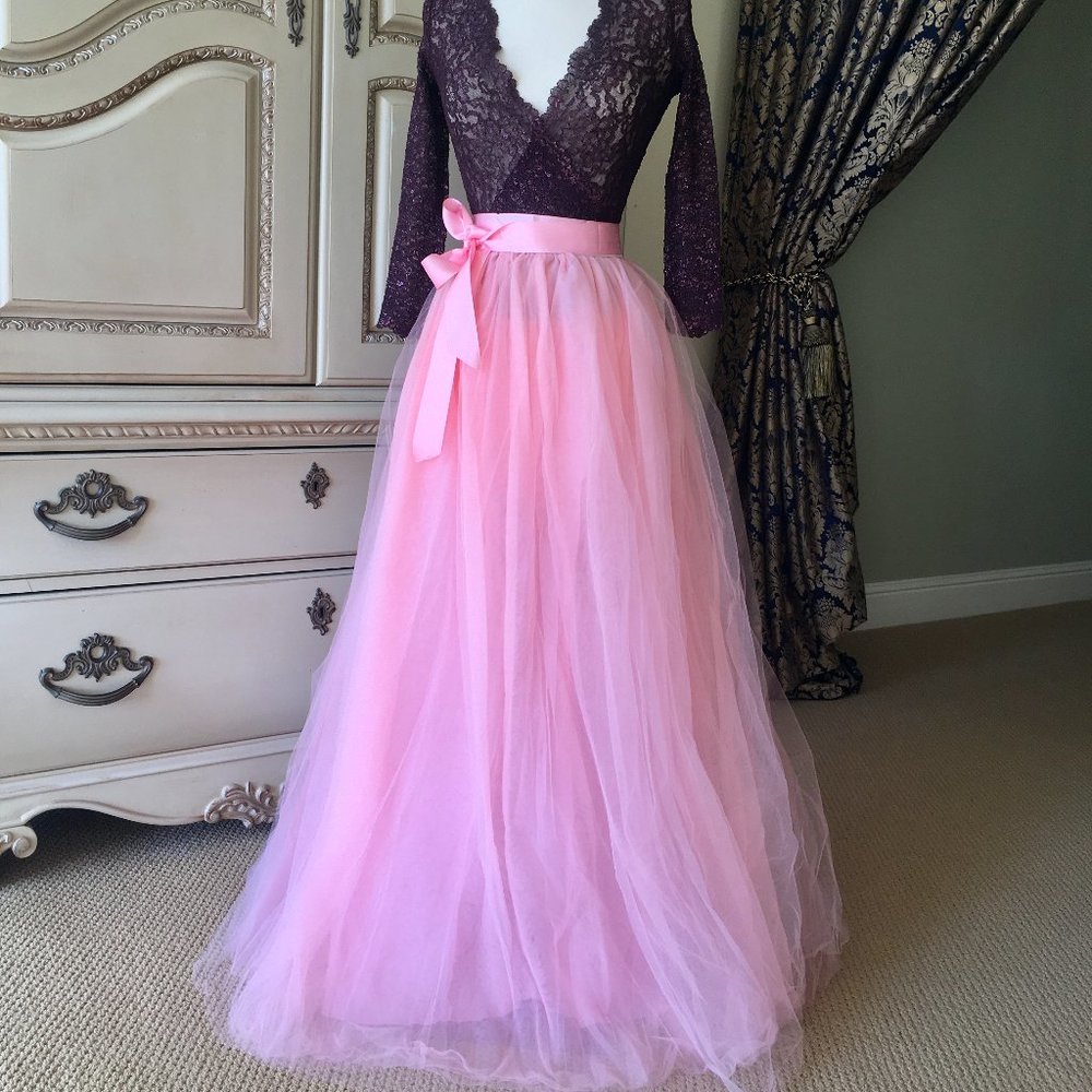 Women Plus And Regular Size Long Maxi A-Line Tutu Tulle Skirt